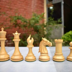 St John Series Chess Pieces Matte Finish Boxwood & Ebony 4.4" King-2700