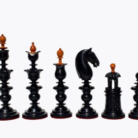 The Selenus Series 18th Century Chess Pieces Antiqued Boxwood & Ebony 4.4" King-2079