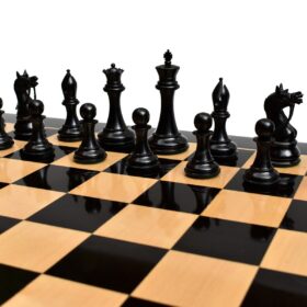 Antarctica Series Chess Set Boxwood & Ebony 4" King with 2.25" Square Tournament Series Chess Board-3887