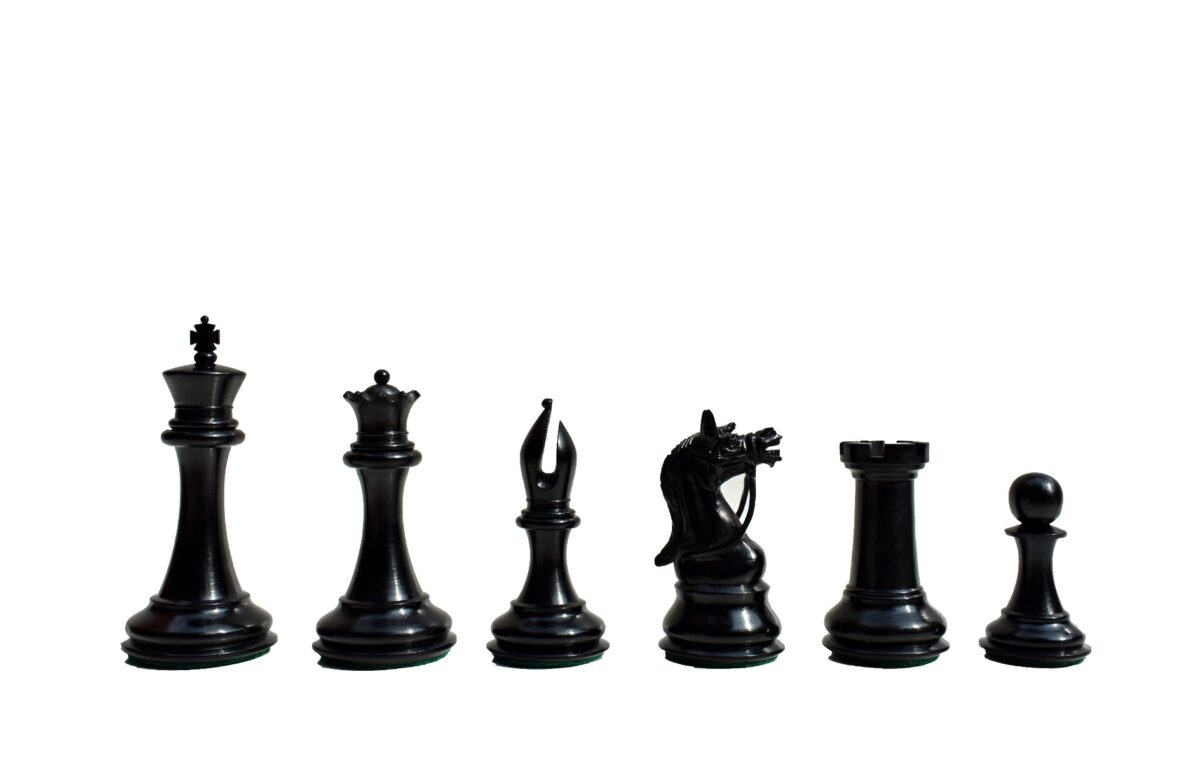 Antarctica Series Chess Set Boxwood & Ebony 4" King with 2.25" Square Tournament Series Chess Board-3884