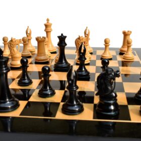 Antarctica Series Chess Set Boxwood & Ebony 4" King with 2.25" Square Tournament Series Chess Board-3888