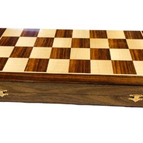 Club Series Chess Set Boxwood & Sheesham 3.75" King with 1.88" Square Folding Chess Board-3989