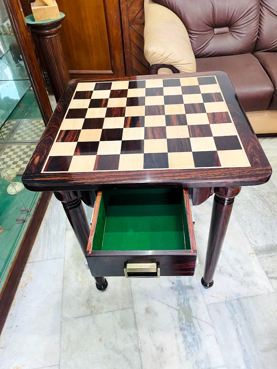 The Exclusive Series Luxury Chess Table Maple & Rosewood 2.5" Square -8658