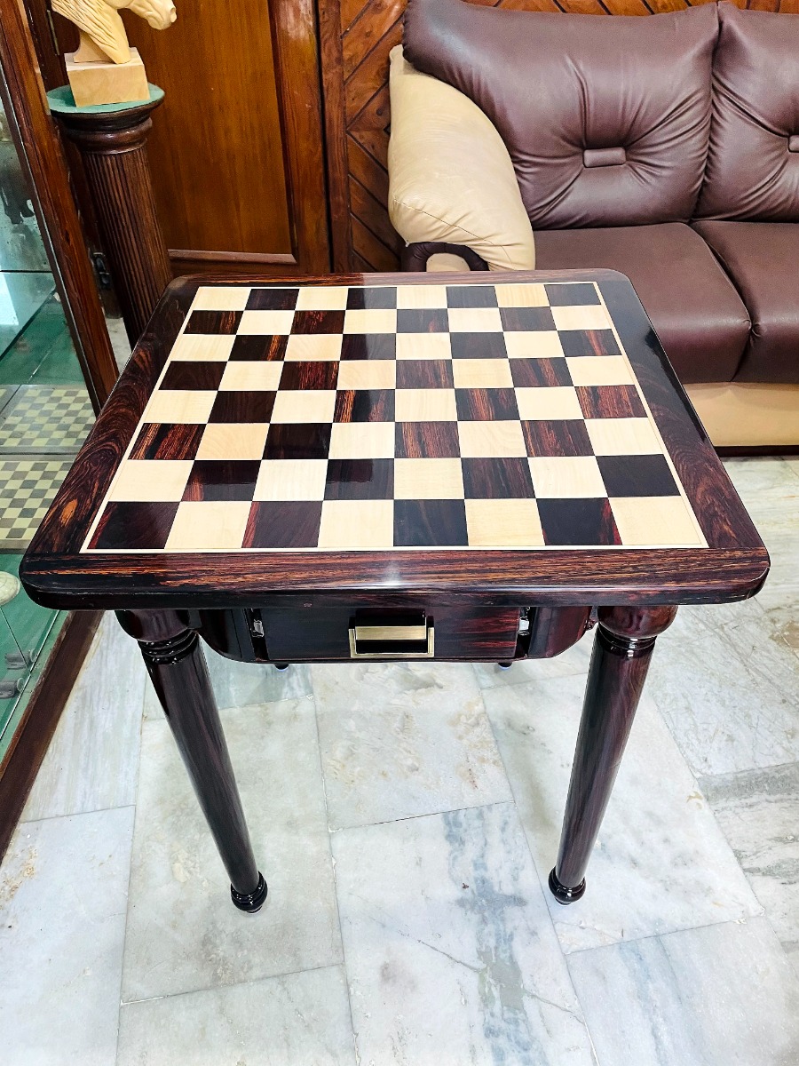 The Exclusive Series Luxury Chess Table Maple & Rosewood 2.5" Square -8656