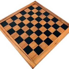 REF 1408 Jaques Chess Board Circa 1860-1880 Reproduction Golden Grain Sheesho & Ebony -0