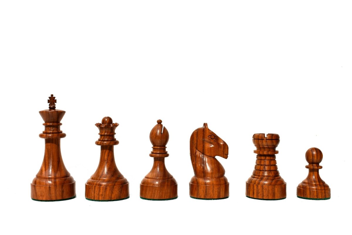 Mechanics Institute Series Chess Set Boxwood & Sheesham 4.25" King with 2.25" Square signature Series Chess Board-4027