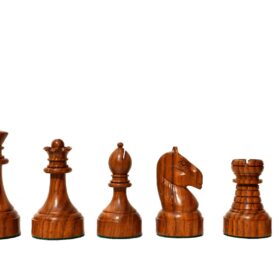 Mechanics Institute Series Chess Set Boxwood & Sheesham 4.25" King with 2.25" Square signature Series Chess Board-4027