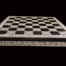 Kashmiri Art Royal Signature Series Chess Board Albizia Wood/Acrylic Inlay 1.88" Square -4782