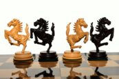 Ferrari Series Chess Pieces Boxwood & Ebony 4.4" King-0