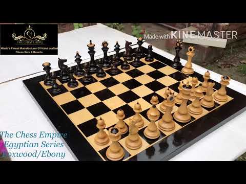 The Egyptian Series Chess Pieces Boxwood & Ebony 4.4" King-4685