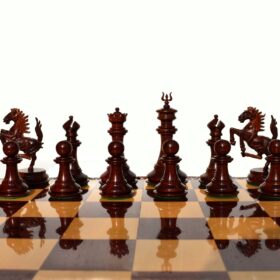 Ferrari Series Chess Pieces Boxwood & Padauk 4.4" King-4712