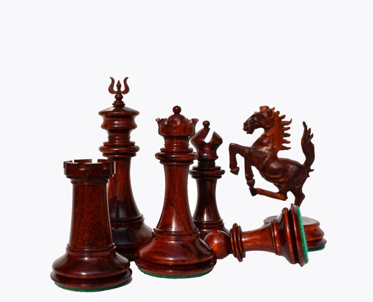 Ferrari Series Chess Pieces Boxwood & Padauk 4.4" King-4708