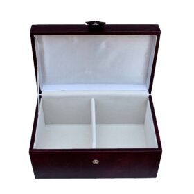 The Chess Storage Box Burgundy Leatherette 3.75" to 4.25" KIng Chess Pieces-4961