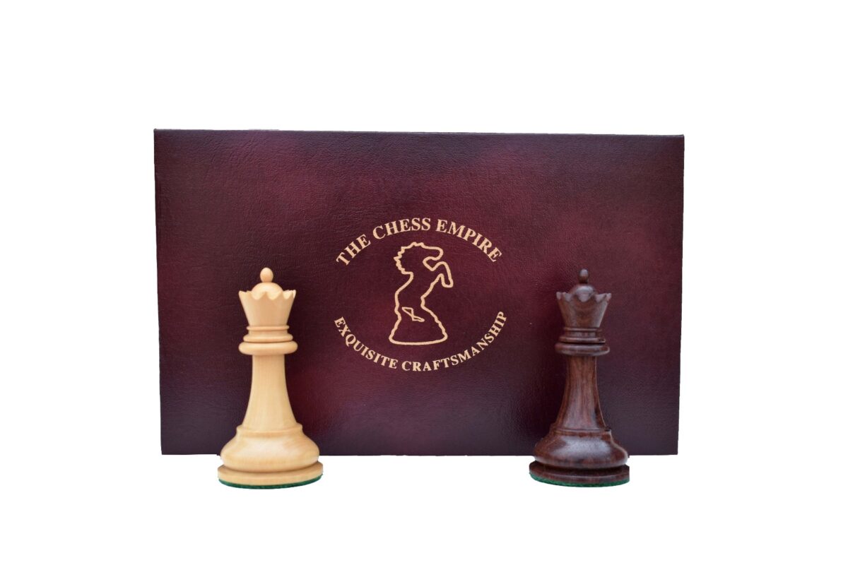 The Chess Storage Box Burgundy Leatherette 3.75" to 4.25" KIng Chess Pieces-0