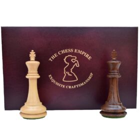 The Chess Storage Box Burgundy Leatherette 3" to 3.75" KIng Chess Pieces-0