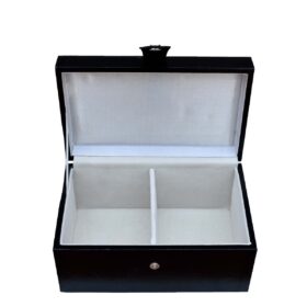 The Chess Storage Box Black Leatherette 3.75" to 4.25" KIng Chess Pieces -4937