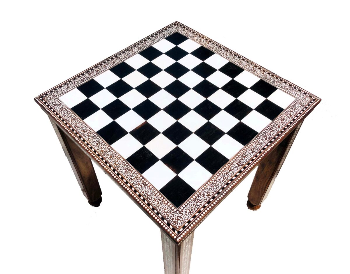 The Maharajah Series with Inlay craftsmanship Chess Table Sheesham Wood with Inlay art work 2.13" Square-4901