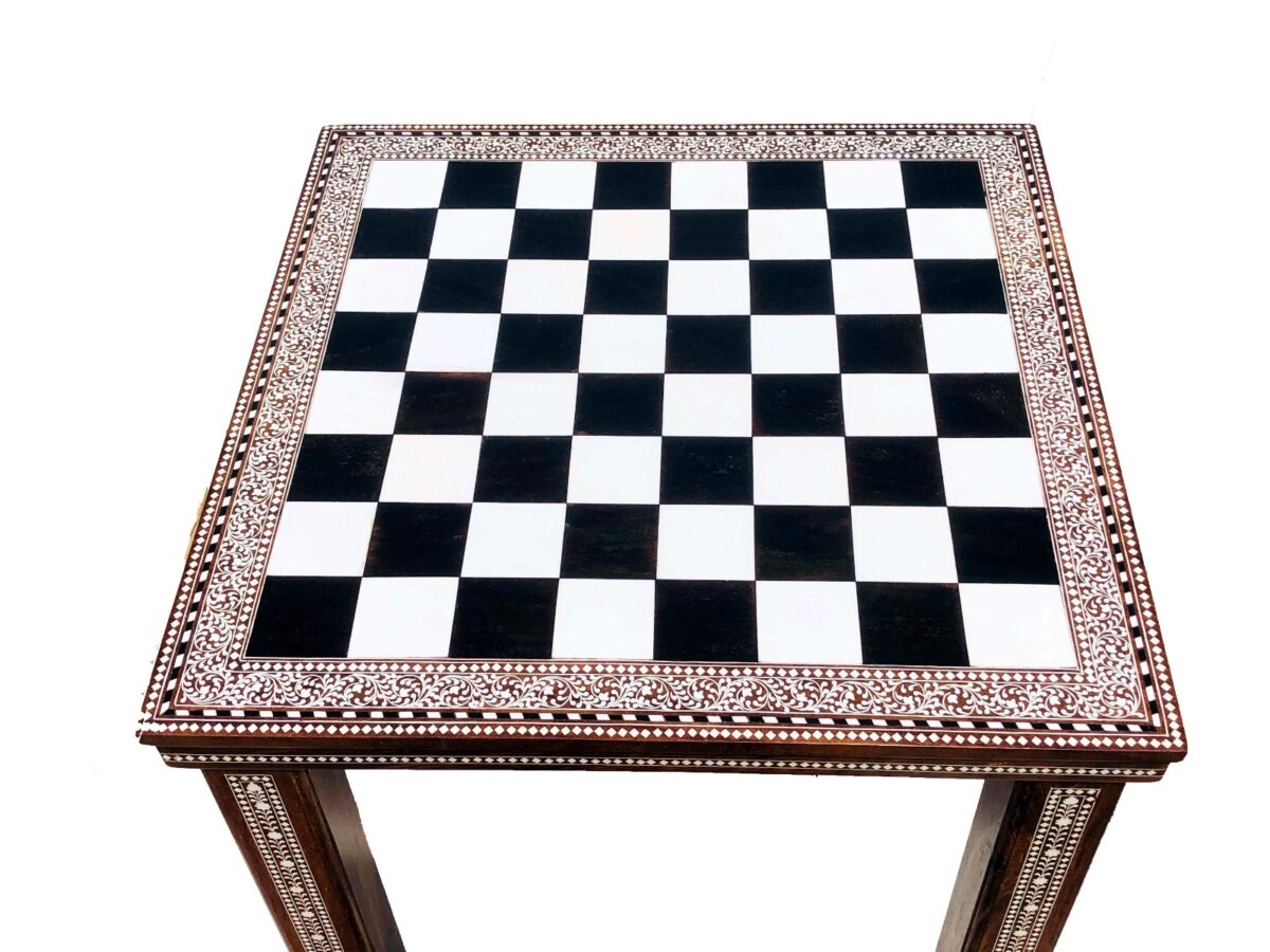 The Maharajah Series with Inlay craftsmanship Chess Table Sheesham Wood with Inlay art work 2.13" Square-4899