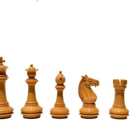 The Meghdoot Series Chess Pieces Natural Boxwood & Black Lacquered 4" King-4942