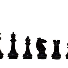 The Meghdoot Series Chess Pieces Natural Boxwood & Black Lacquered 4" King-4941