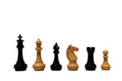 The Meghdoot Series Chess Pieces Natural Boxwood & Black Lacquered 4" King-0