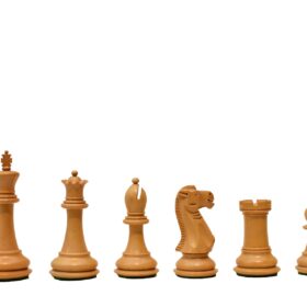 The Sleek Series Chess Set Boxwood & Sheesham 3.75" King with 2" Square chess board-5021