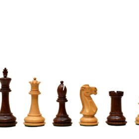 The Sleek Series Chess Set Boxwood & Sheesham 3.75" King with 2" Square chess board-5020