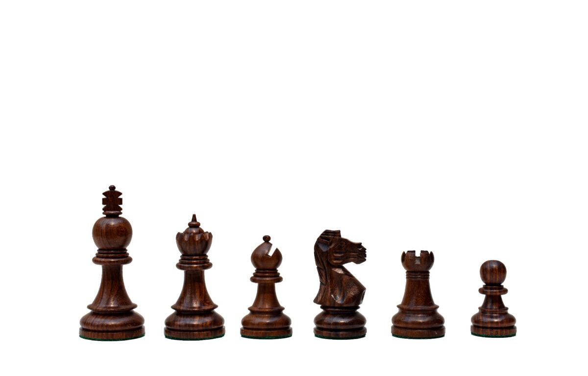 The Taj Series Chess Set Boxwood & Sheesham 3.5" King with 2" Square Chess Board-5029