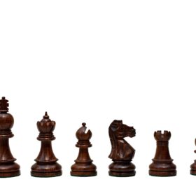 The Taj Series Chess Set Boxwood & Sheesham 3.5" King with 2" Square Chess Board-5029