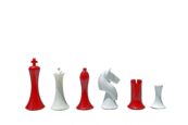 Ulbrich Series Chess Pieces Ivory White & Red Lacquered 3.75" King-0