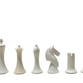 Ulbrich Series Chess Pieces Ivory White & Red Lacquered 3.75" King-5105