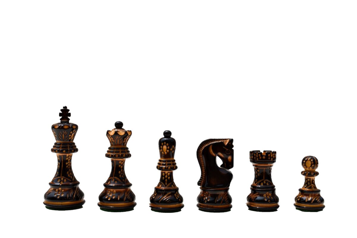 The Yugoslavia Burnt Series Chess Pieces Boxwood Burnt 3.9" King -5130