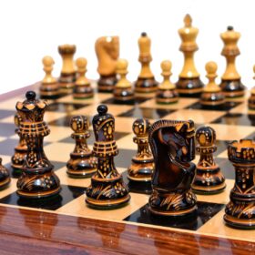 The Yugoslavia Burnt Series Chess Pieces Boxwood Burnt 3.9" King -5136