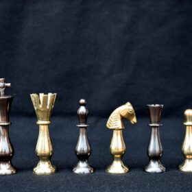 The Majestic Series Chess Pieces Natural Brass & Antiqued Brass 3.5" King -5413