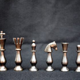 The Majestic Series Chess Pieces Natural Brass & Antiqued Brass 3.5" King -0