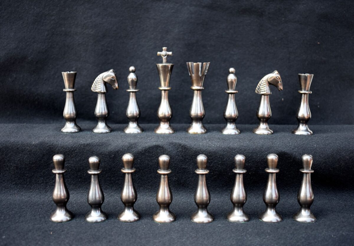 The Majestic Series Chess Pieces Natural Brass & Antiqued Brass 3.5" King -5414