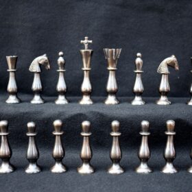 The Majestic Series Chess Pieces Natural Brass & Antiqued Brass 3.5" King -5414