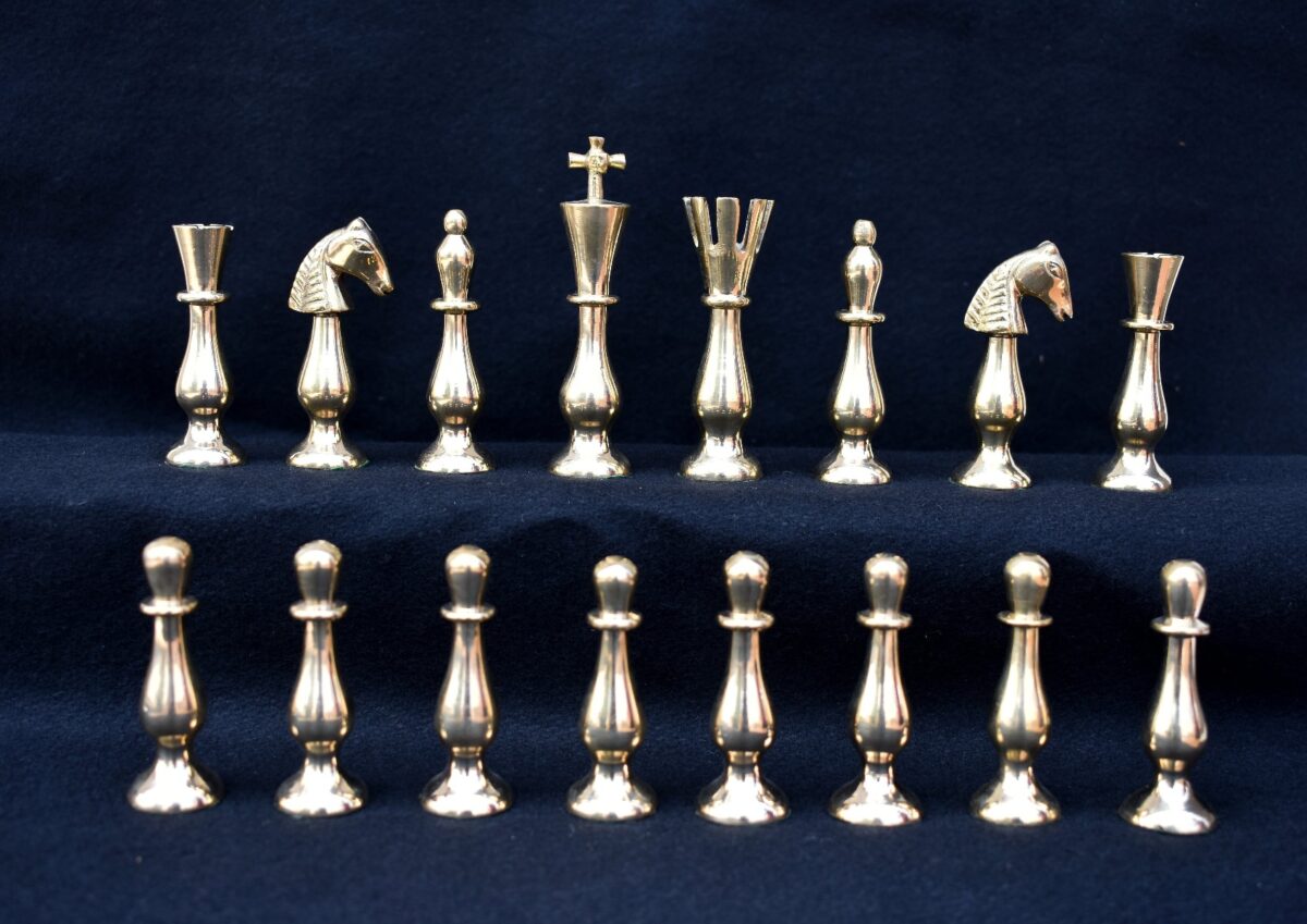 The Majestic Series Chess Pieces Natural Brass & Antiqued Brass 3.5" King -5415