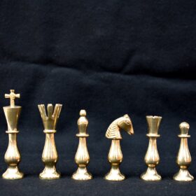 The Majestic Series Chess Pieces Natural Brass & Antiqued Brass 3.5" King -5412