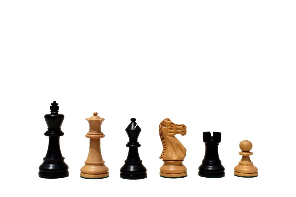 British Series Chess Pieces Boxwood & Ebonized 3.25" King-0