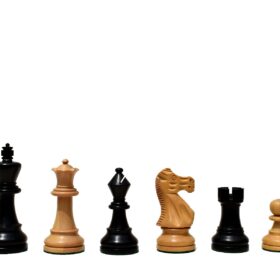 British Series Chess Pieces Boxwood & Ebonized 3.25" King-0