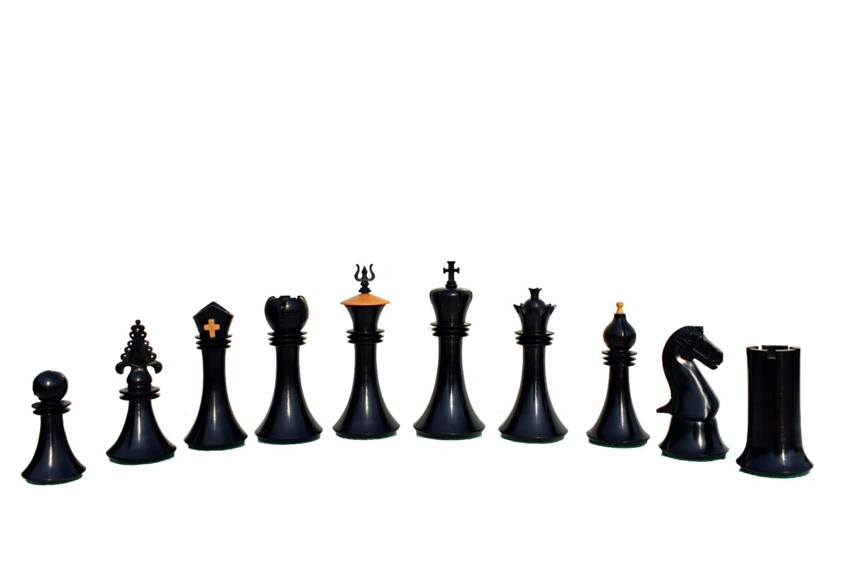 Amazon Queen, Jester ,Archbishop & Chancellor Best Chessmen Series Capablanca Chess Pieces Boxwood & Ebony 4.25" King-5564