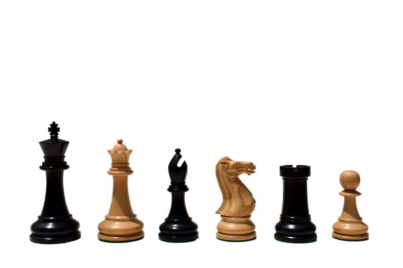 Collector Iv Series Chess Pieces Boxwood & Ebony 4" King-0