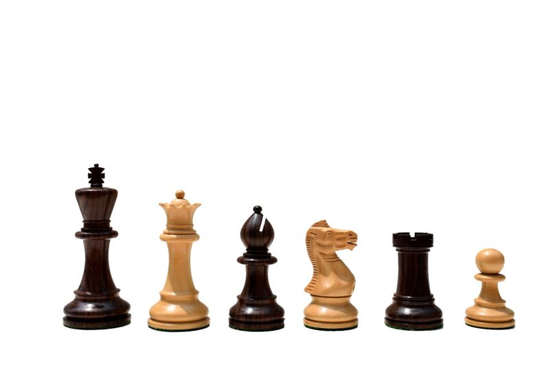 Grandmaster Series Chess Pieces Boxwood & Rosewood 3.75" King-0