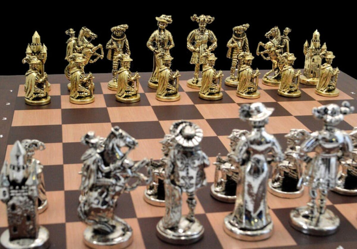 The Rococo Series Chess Pieces Solid Alloy Zinc 4" King-5610