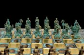 Battle of Troy Chess Set 28 x 28 cm bronze chess board 2.5"King-0