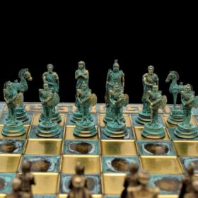 Battle of Troy Chess Set 28 x 28 cm bronze chess board 2.5"King-0