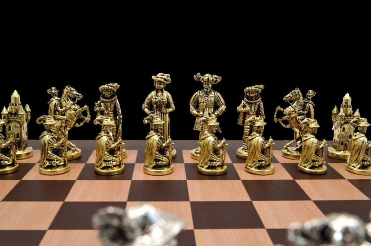 The Rococo Series Chess Pieces Solid Alloy Zinc 4" King-5609