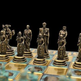 Battle of Troy Chess Set 28 x 28 cm bronze chess board 2.5"King-5644