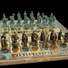 Battle of Troy Chess Set 28 x 28 cm bronze chess board 2.5"King-5645